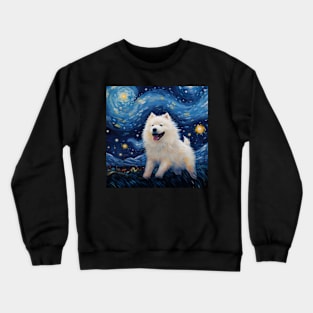 Samoyed Night oil painitng Crewneck Sweatshirt